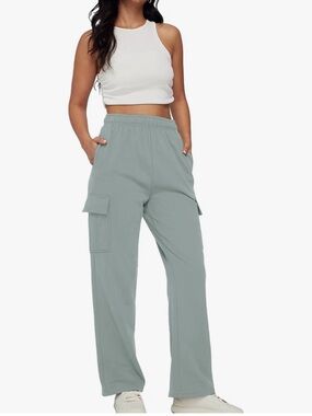NWOT NEW Women’s Cargo Sweatpants Baggy Mint Green | XS
